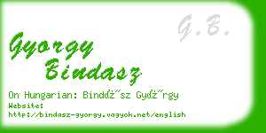 gyorgy bindasz business card